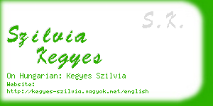 szilvia kegyes business card